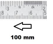 HORIZONTAL FLEXIBLE RULE CLASS II RIGHT TO LEFT 100 MM SECTION 13x0,5 MM<BR>REF : RGH96-D2100B0I0